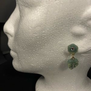 Dangle earrings resin and rhinestone